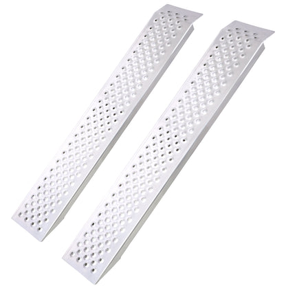 4FT Aluminum Shed Ramps 2PC, Outdoor Loading Ramps for Shed Curb Steps Stairs, Golf Cart Ramps, Four Wheeler Ramps for Hand Truck, Bicycle, Motorcycle, Riding Mower, 880 Lbs Capacity image 1