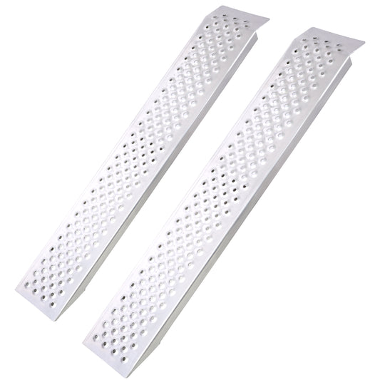4FT Aluminum Shed Ramps 2PC, Outdoor Loading Ramps for Shed Curb Steps Stairs, Golf Cart Ramps, Four Wheeler Ramps for Hand Truck, Bicycle, Motorcycle, Riding Mower, 880 Lbs Capacity image 1