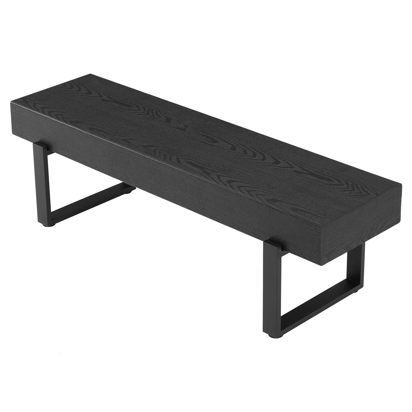 59" Wood Bench for Bedroom End of Bed, Farmhouse Indoor Kitchen Table Benches,Versatile Modern Shoe Bench for Entryway, Black image 8