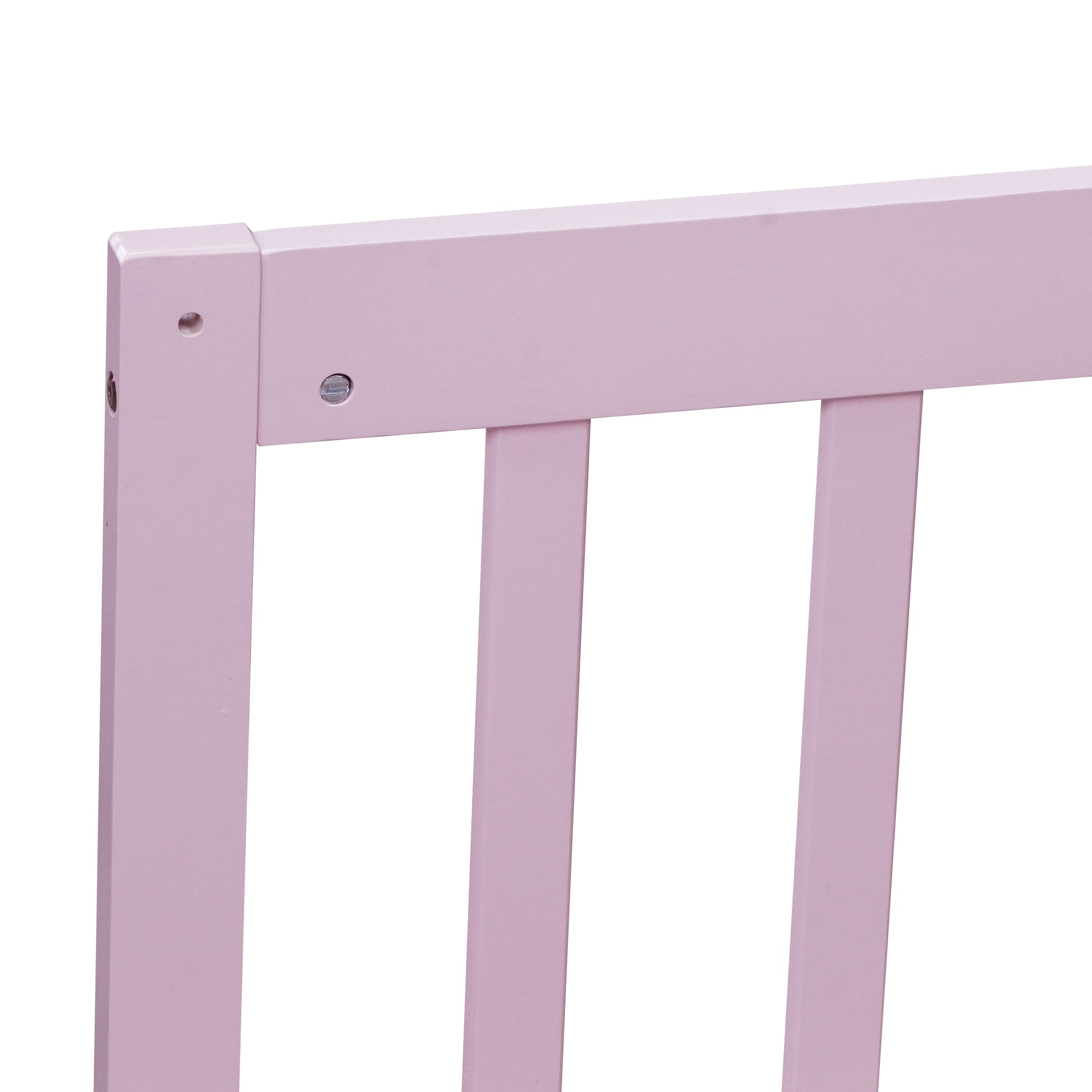 Twin Size Floor Bed with Fence without Door, Rubber Wood Floor Bed with Safety Guardrails,Pink (Old Sku W504P296798) image 6