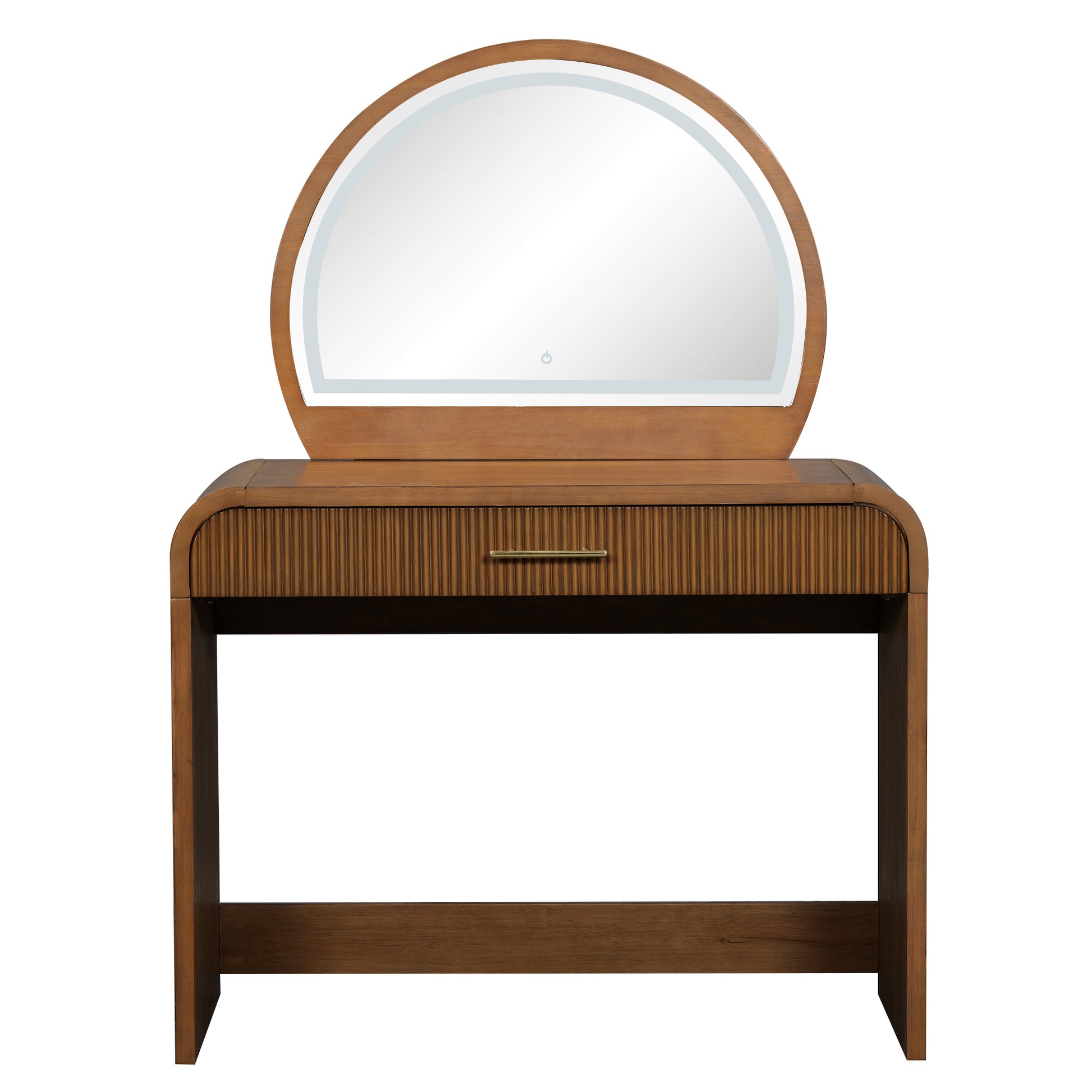 39" Makeup Vanity Table with Mirror Touch Screen Lighted Mirror, Dressing Table with Drawer for Bedroom, Espresso image 9
