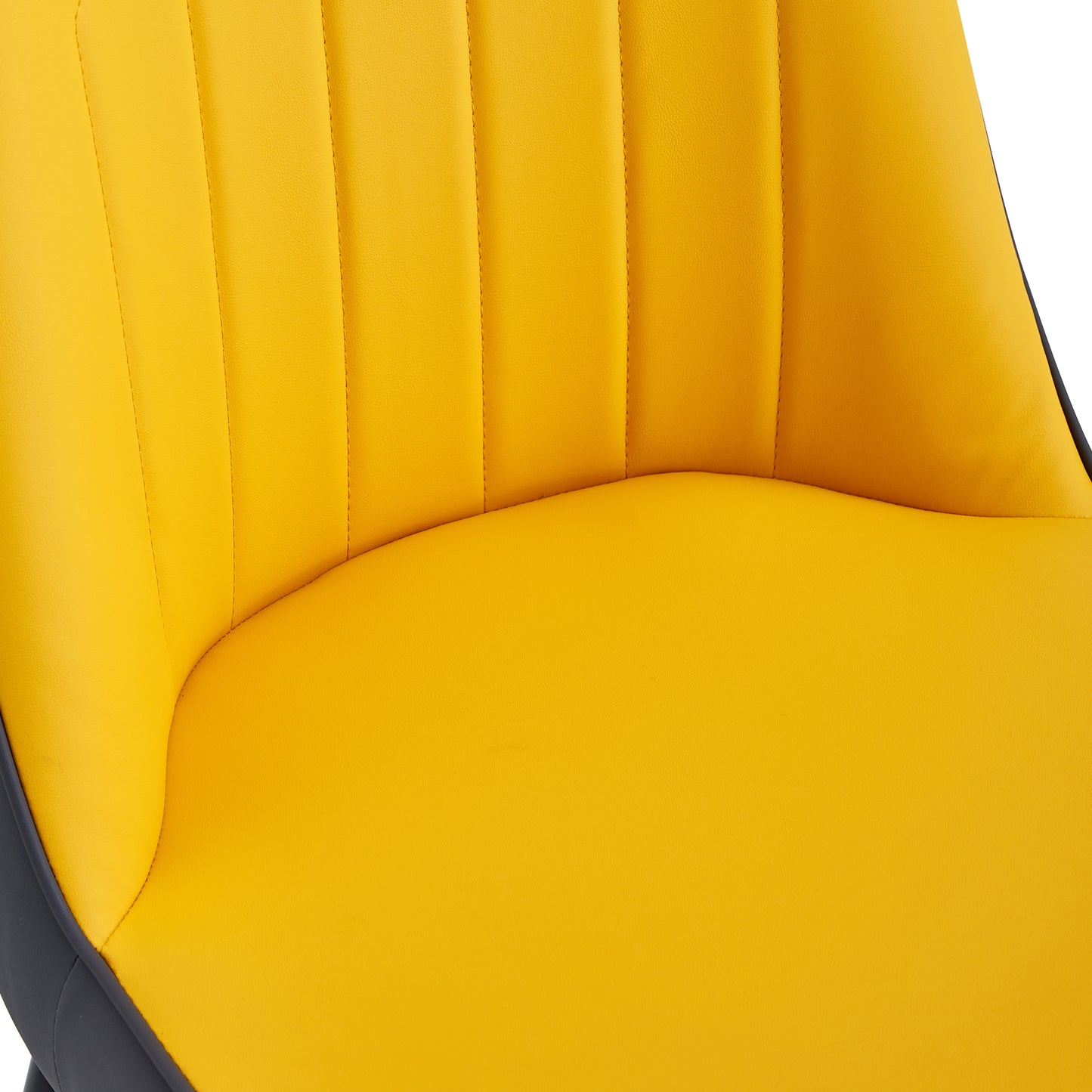 Orange yellow and dark gray stitching style, equipped with artificial leather cushioned seats, suitable for kitchen, living room, and dining room, 2-piece set (orange yellow and dark gray+PU) C-007 image 12