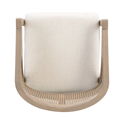 Wooden Frame Counter stool with rattan back-Light Ash-set of 2 image 9