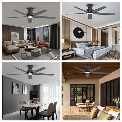 52 inch Ceiling Fans with Lights, Large Air Volume Ceiling Fans with Reversible Quiet DC Motor and Remote, 5X-W5 image 8