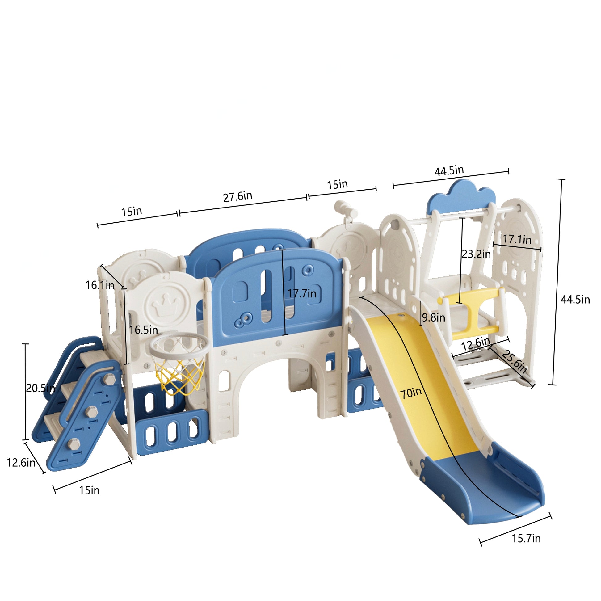 oddler Slide, Kids Slide for Toddlers Age 1-4, 11in 1 Baby Slide Outdoor Indoor Playground with Basketball Hoop and Extra long aisle, Strong swing,Sturdy and Easy Assembly Toddler Playset. image 12
