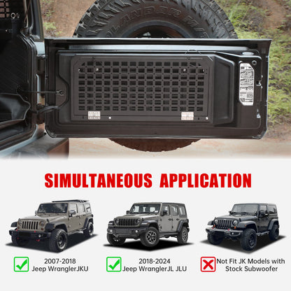 Tailgate Table Foldable Rear Cargo Shelf Compatible with Jeep Wrangler 2007-2017 JK JKU & 2018-2026 JL JLU (Not Fit JK Models with Stock Subwoofer) image 3