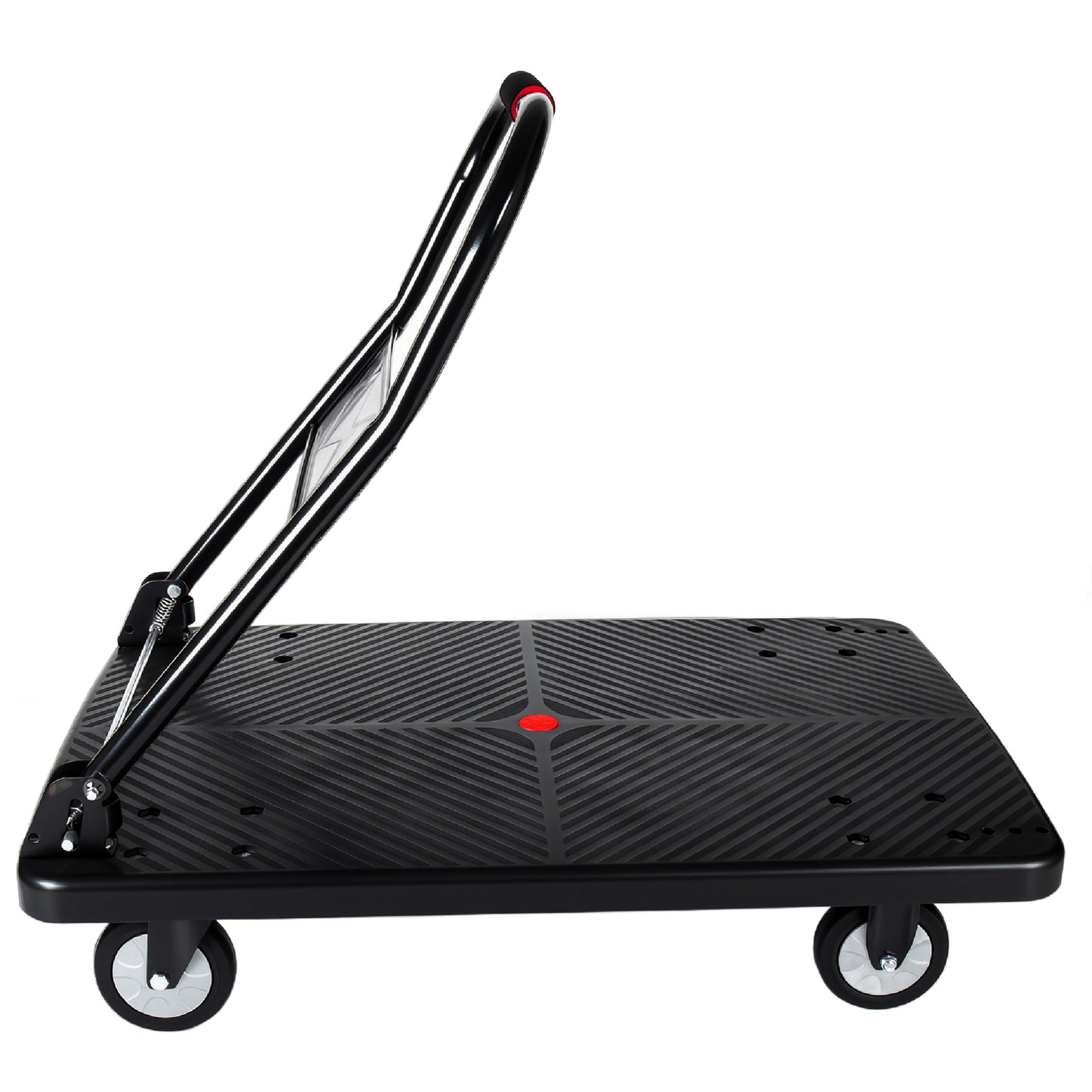 35-3/4" Long x 24" Wide Platform Truck, Foldable Handcart with 5'' TPR 360-Degree Silent Wheels, 660lbs Heavy-Duty Push Dolly Cart, 4 Steel Load-Bearing Beams for Warehouse Garage Home Use image 9