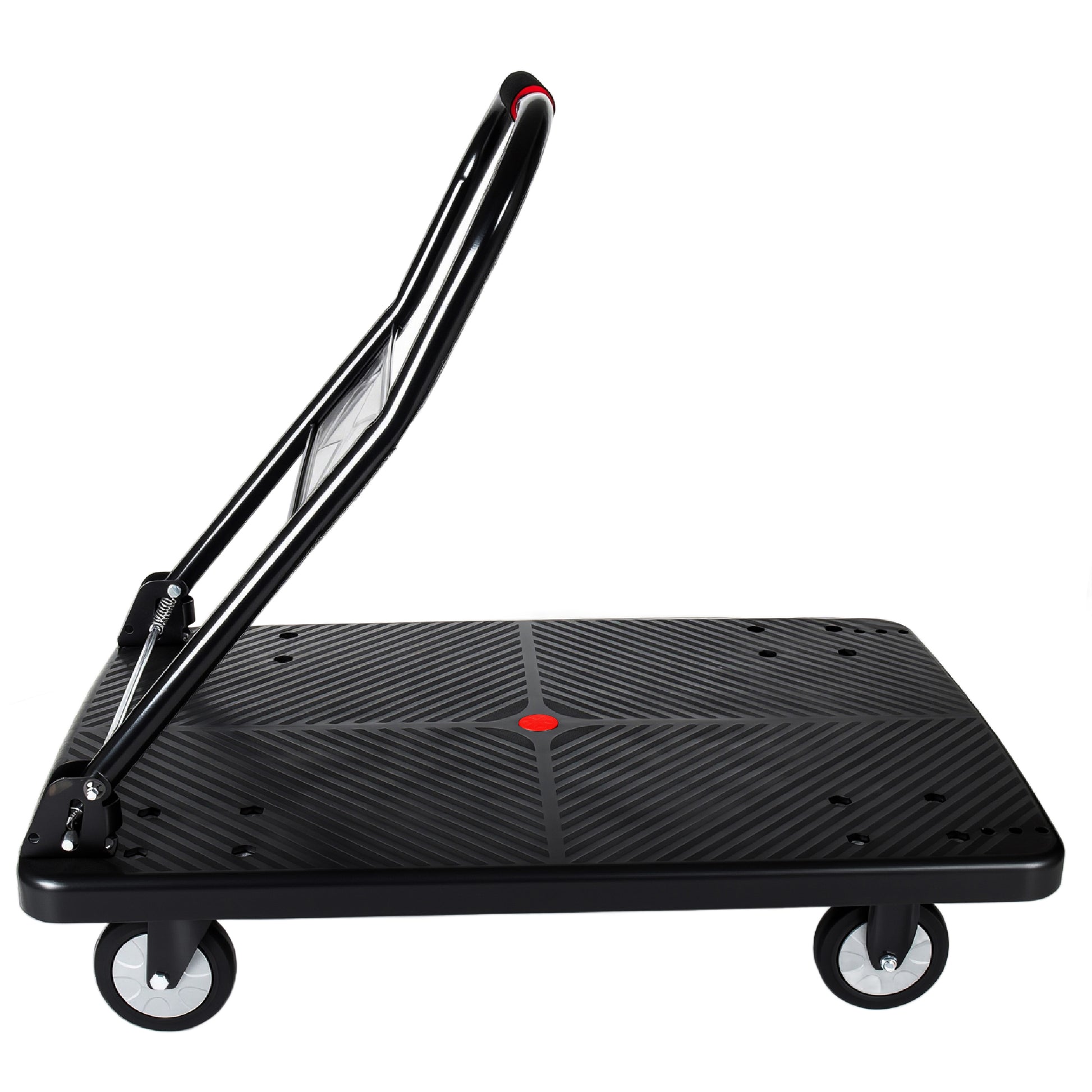 35-3/4" Long x 24" Wide Platform Truck, Foldable Handcart with 5'' TPR 360-Degree Silent Wheels, 660lbs Heavy-Duty Push Dolly Cart, 4 Steel Load-Bearing Beams for Warehouse Garage Home Use image 9