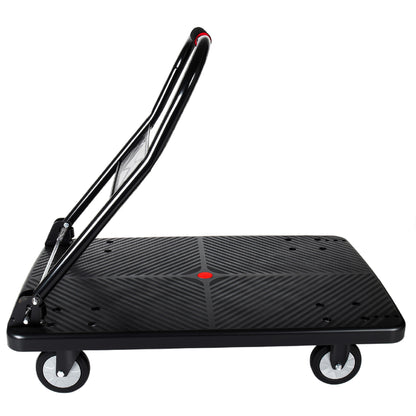 35-3/4" Long x 24" Wide Platform Truck, Foldable Handcart with 5'' TPR 360-Degree Silent Wheels, 660lbs Heavy-Duty Push Dolly Cart, 4 Steel Load-Bearing Beams for Warehouse Garage Home Use image 9