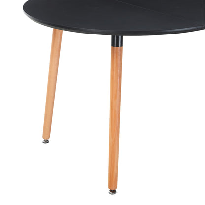 Extensible table,DINING TABLE,OFFICE TABLE,COFFEE TABLE,wood leg,MDF top,100/140/180x100x75cm,black color image 10