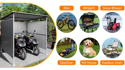 6x6FT Outdoor Pergola for Patio,Bike Storage Shed,Lean to Hardtop Grill Gazebo, Metal Pergolas and Gazebos,Year-Round Metal Gazebo Heavy Duty Awnings for Patio, Decks,Lawn, Backyard image 6