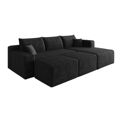 95 inch sectional sofa corner configuration black corduroy