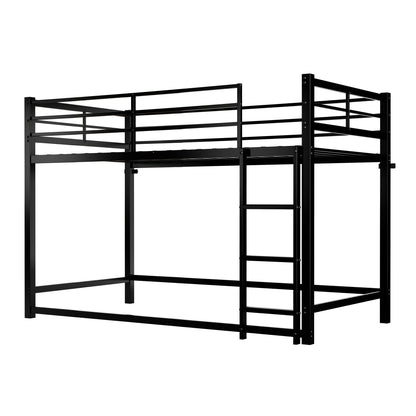 Bunk Bed with Ladder and high Guardrail Metal Bunk Bed, Storage Space, Noise Free,Twin Over Twin Size,BLACK image 4