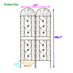2 Pack Metal Garden Trellis - Rustproof Support for Climbing Plants