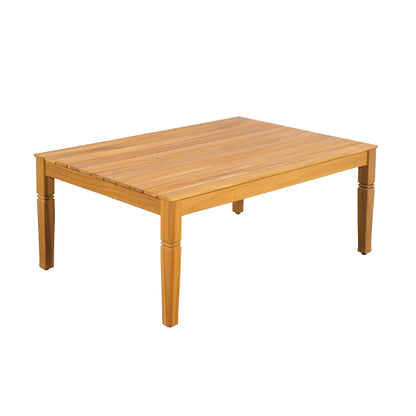 4-Piece Patio Furniture Set, Outdoor Furniture with coffee table, Patio Conversation Set Deep Seating with Thick Cushion for Backyard Porch Balcony,Teak finish image 9