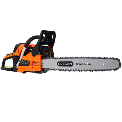 62CC Gas Powered Chainsaw, 20 Inch Oregon Chain&Bar 2-Cycle Petrol Handheld Cordless Chain Saw, Gasoline Gas Chainsaws for Tree Wood Cutting,WITH OREGON CHAIN&BAR,EPA compliant image 2
