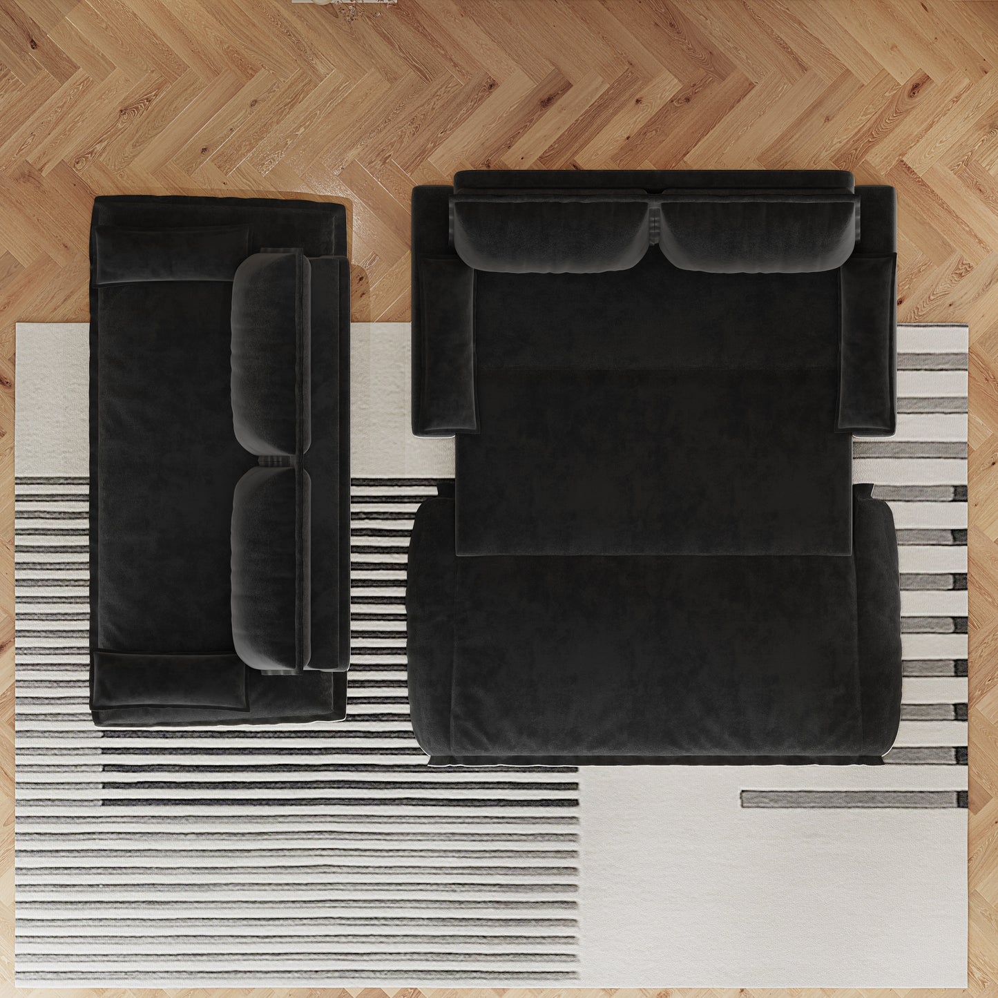 73.2"Queen Pull Out Sofa Bed,3-in-1 Convertible Sleeper Sofa,Multi-Functional Velvet Loveseat Bed, Black(Old sku: W1885S00050/W1885S00195/W1885S00228) image 8