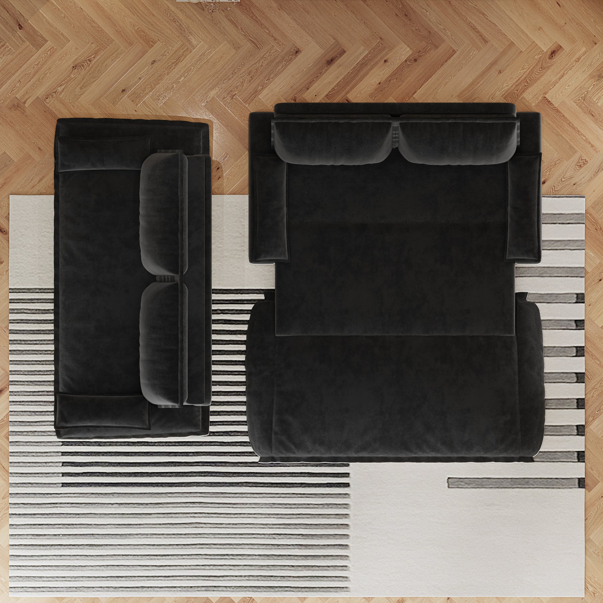 73.2"Queen Pull Out Sofa Bed,3-in-1 Convertible Sleeper Sofa,Multi-Functional Velvet Loveseat Bed, Black(Old sku: W1885S00050/W1885S00195/W1885S00228) image 8