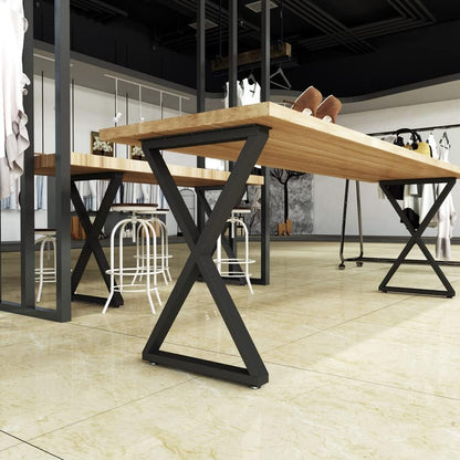 Metal Table Legs 28''x 24'' Heavy-Duty Desk Legs Industrial Furniture Legs for Dinning Table, Computer Table, Office Table (2Pcs)-Black image 3