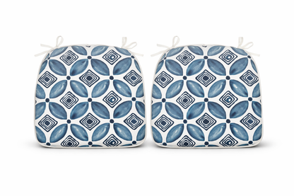SAME ASW419P464783Outdoor Patio Chair Cushions, Water-Repellent U-Shape Thick Foam Seat Cushions with Ties, 17"x16"x2" All-Weather Cushions for Garden, Patio & Dining Chairs (Set of 4)-Soft Slate Blue image 6