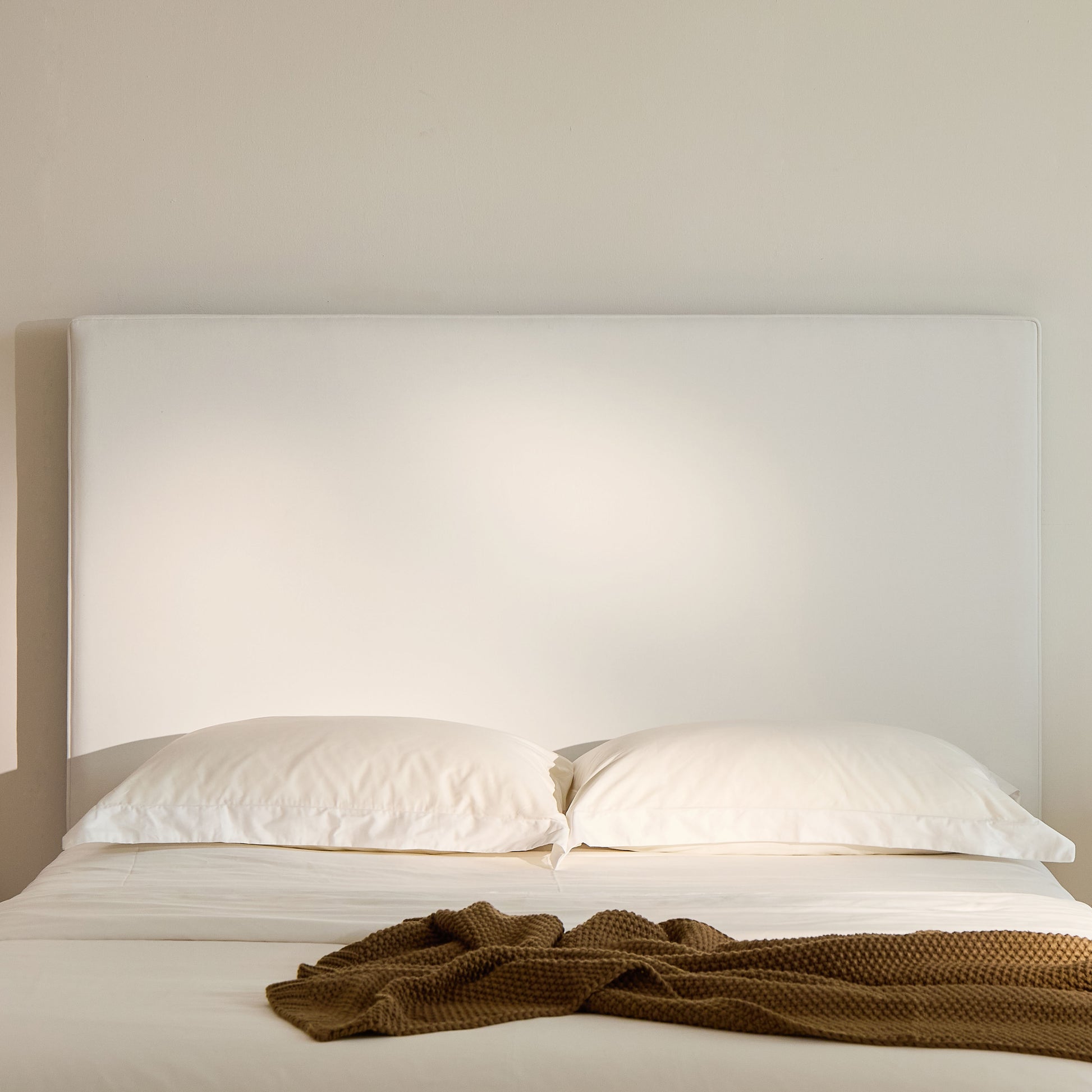 Lucas Tall Headboard Upholstered Bed / 52" High Headboard / Elegant Simplicity / No Box Spring Needed / Easy Assembly / King / Coconut Micro Suede image 5