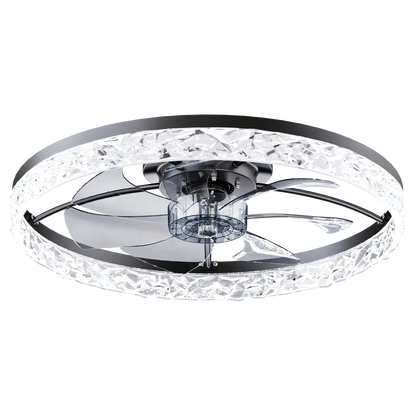 23.6" Ceiling Fans with Lights Remote and APP Control, Dimmable 3-Color and 6-Speed quiet DC Motor, BLACK Ceiling Fan for Bedroom Living Room image 9