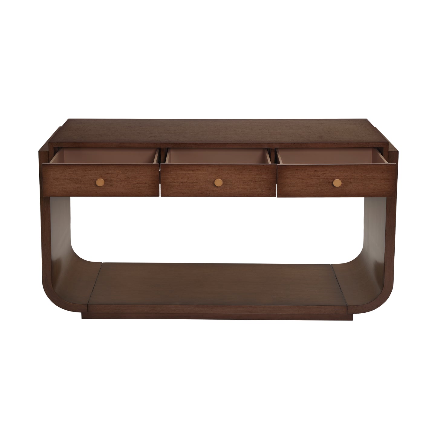 Classic-Style Console Table, 3 Storage Drawers, Display Shelf, Curved Legs, Painted Finish, Entryway/Hallway/Living Room, Walnut image 10