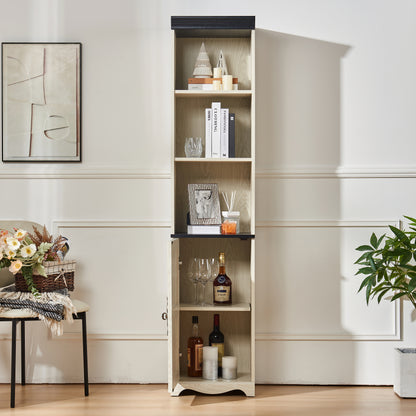70.86"(180cm) Tall Free Combination Wood Storage Cabinet, Free-Standing Cube Cabinet with 5 Shelves, Living room Bookcase, Bedroom Display Cabinet Bookshelf, DIY Combination To Two Or More PCS Set WHI image 4
