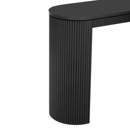 U_STYLE Curved Design Console Table with Unique Vertical Stripe Design,Suitable for Living Room,Study and Entrance image 9