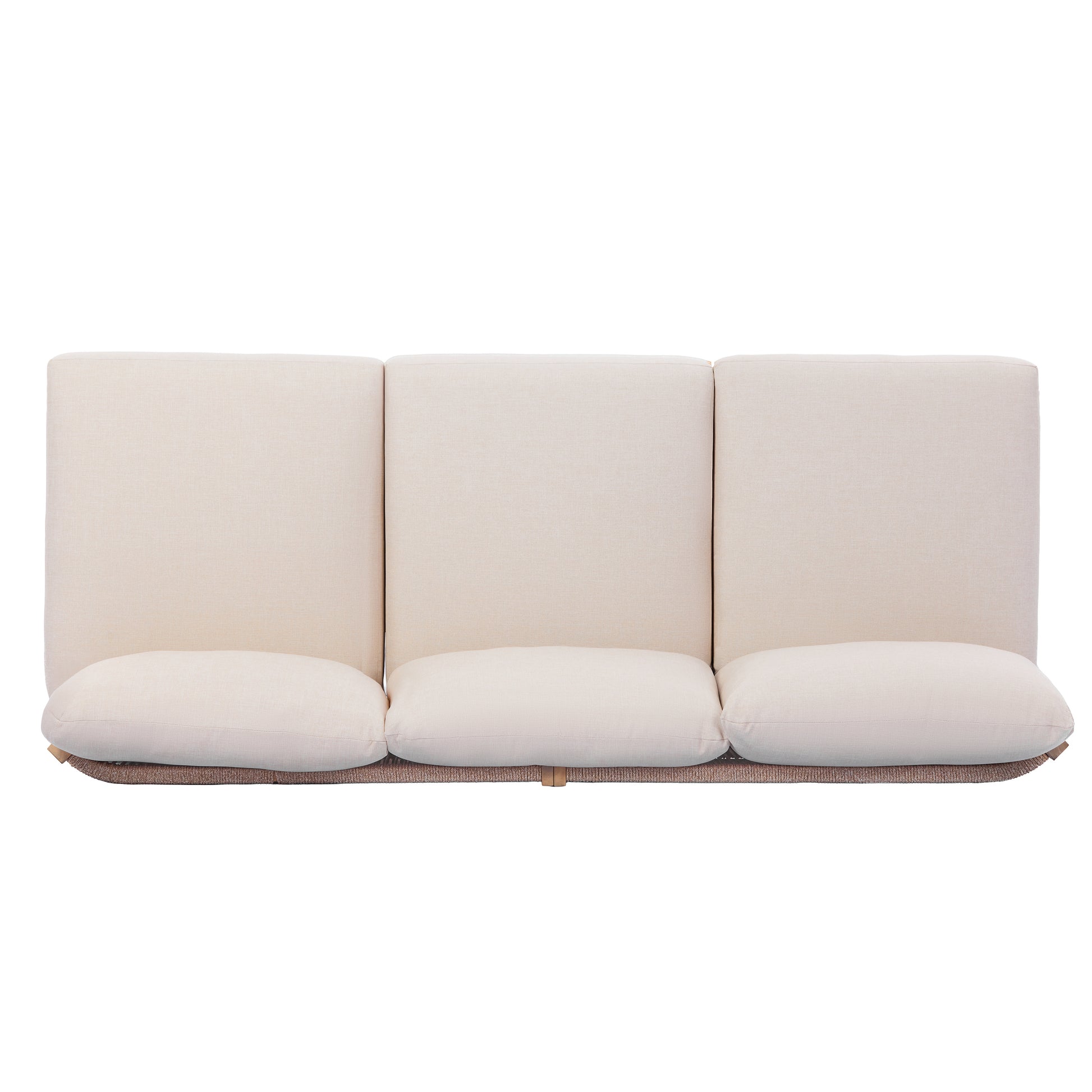 73.23" outdoor acacia wood frame, rope-braided backrest three-seater sofa (Light Teak+Beige Rope+Beige Cushion) image 7