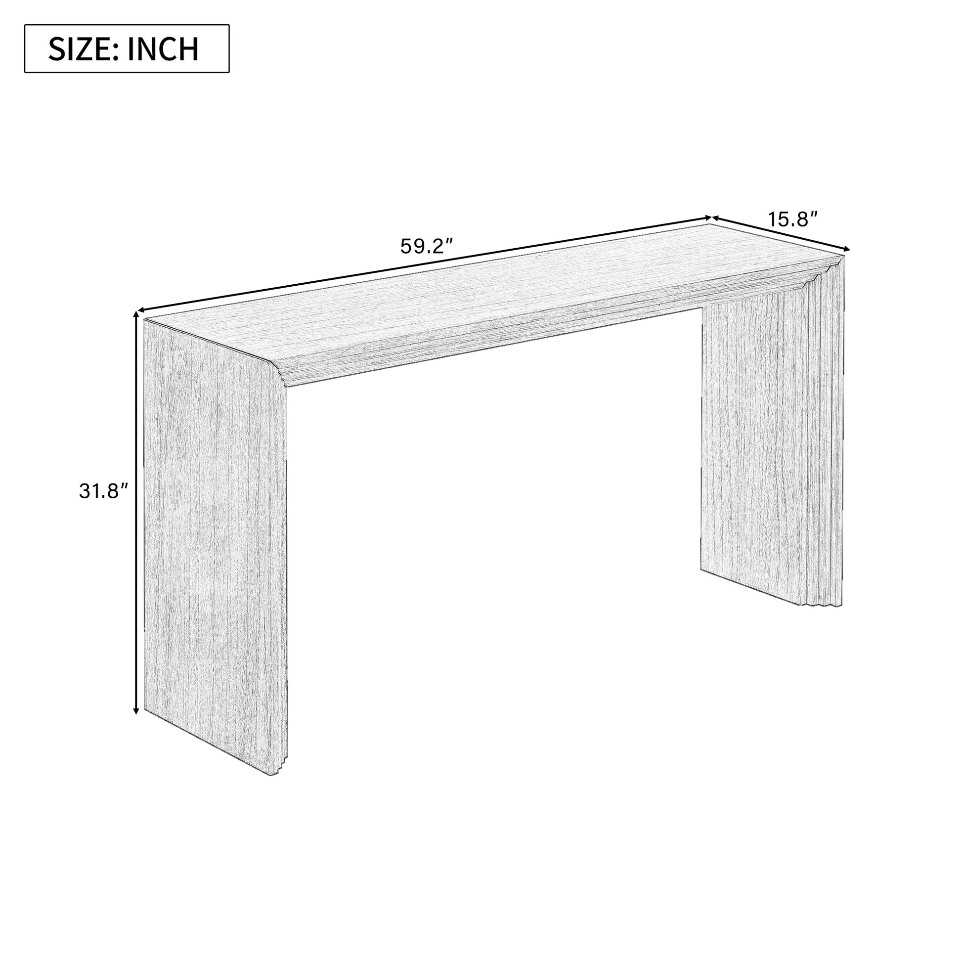 U_STYLE Modern Style Console Table made of Paulownia Solid Wood Veneer,Suitable for Foyer, Living Room, or Entryway. image 3