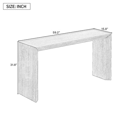U_STYLE Modern Style Console Table made of Paulownia Solid Wood Veneer,Suitable for Foyer, Living Room, or Entryway. image 3