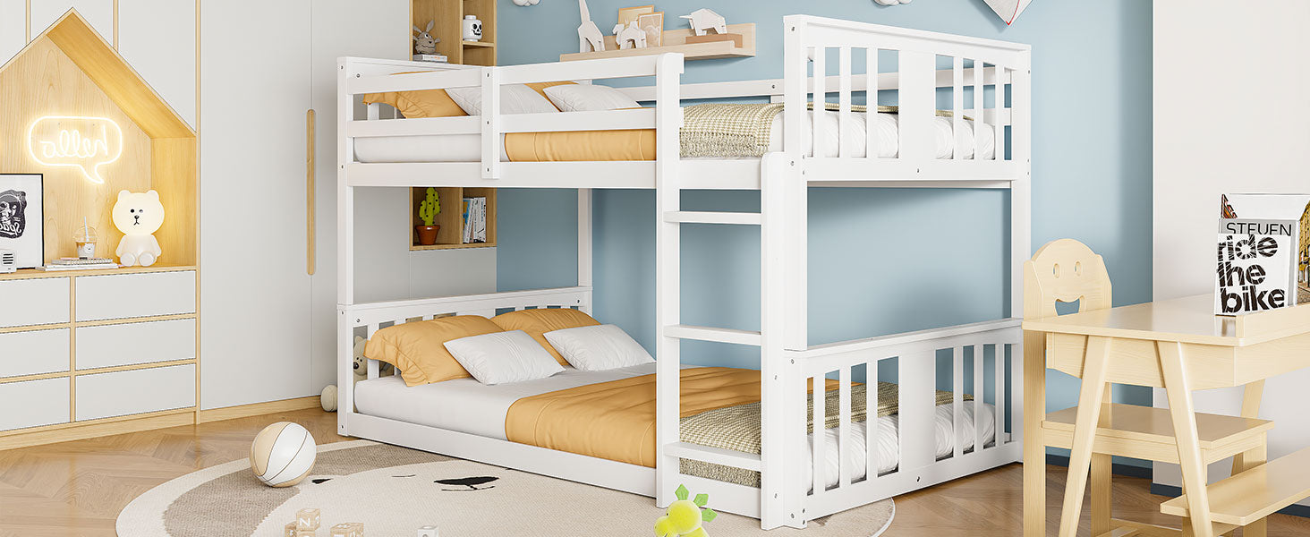 Twin Over Twin Bunk Bed with Ladder, White (Old SKU:N708P242163K) image 8