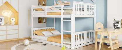 Twin Over Twin Bunk Bed with Ladder, White (Old SKU:N708P242163K) image 8