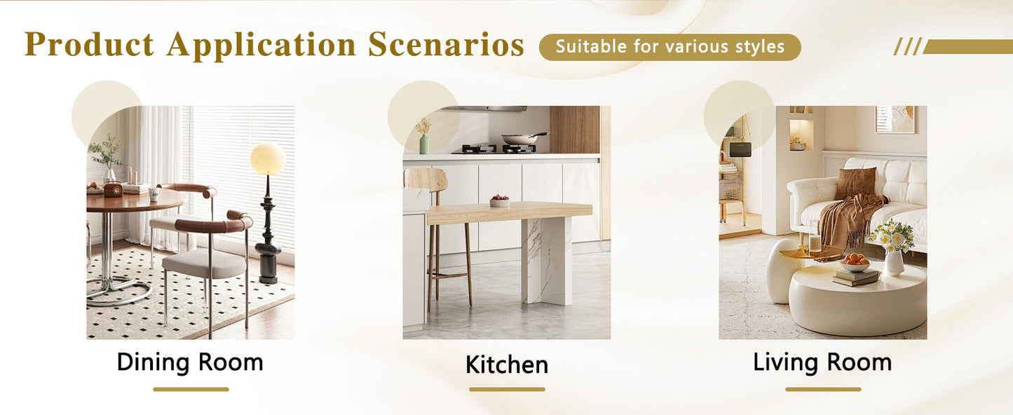 31.5-inch diameter circular dining table, white MDF vacuum formed tabletop, walnut solid wood legs, with suspended woven storage basket structure. A casual coffee table suitable for 2-4 people. image 12