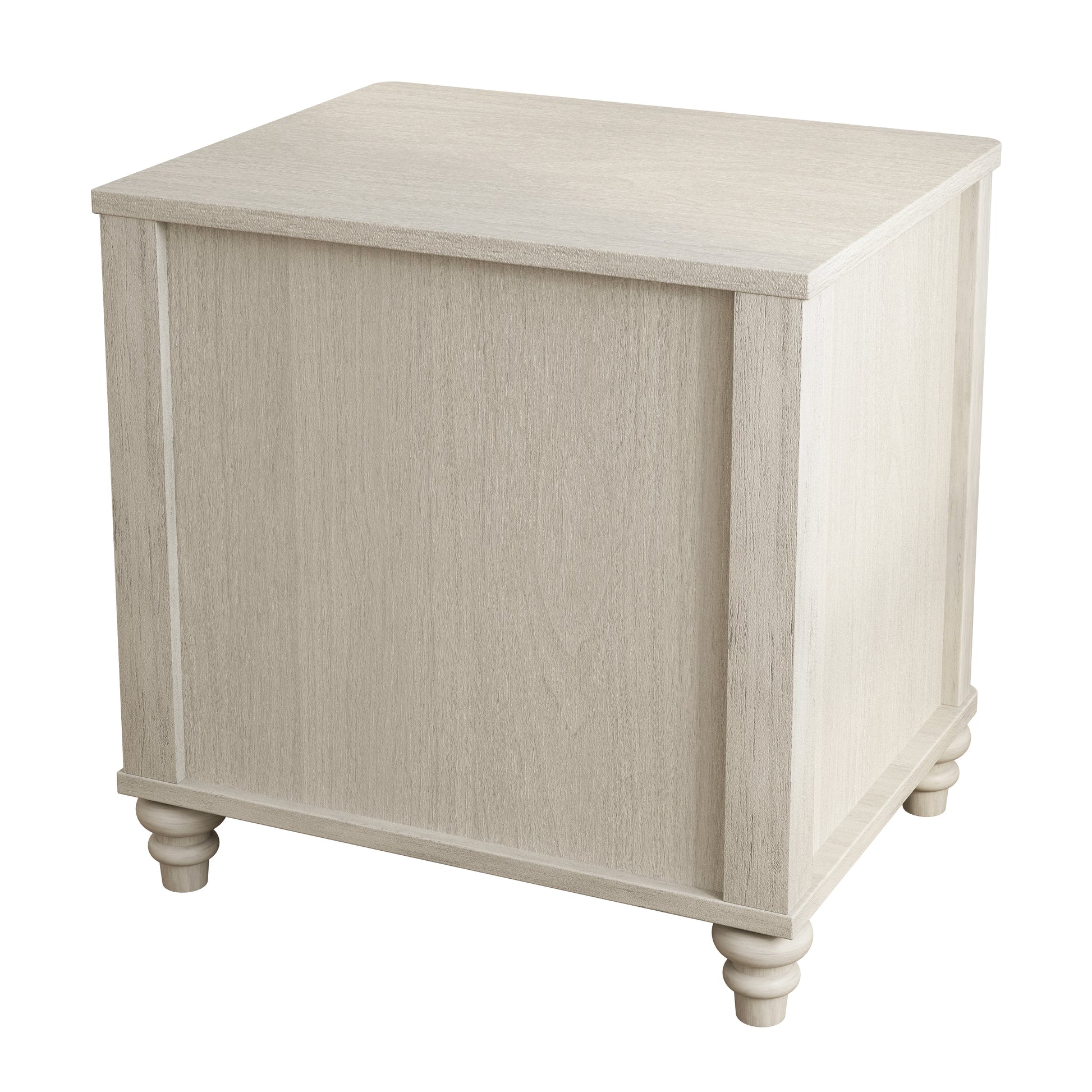 Fluted Nightstand, 21.65" Wide Side Table with 3 Drawers, Mid Century Modern Wood NightStand with Metal Handle, Wooden Bedside End Table for Bedroom, Living Room, Closet, Beige image 7