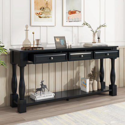 TREXM Console Table 63" Long Console Table with Drawers and Shelf for Entryway, Hallway, Living Room (Espresso, OLD SKU: WF314993AAB) image 10