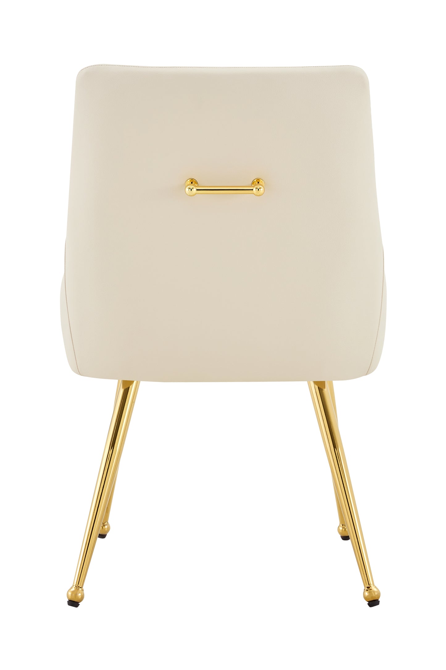 Leather Upholstered Modern Dining Chair with Diamond Tufted Button Back - Dining Room Negotiation Room Cafe Office Accent Chair (Off White, Set of 2) image 7