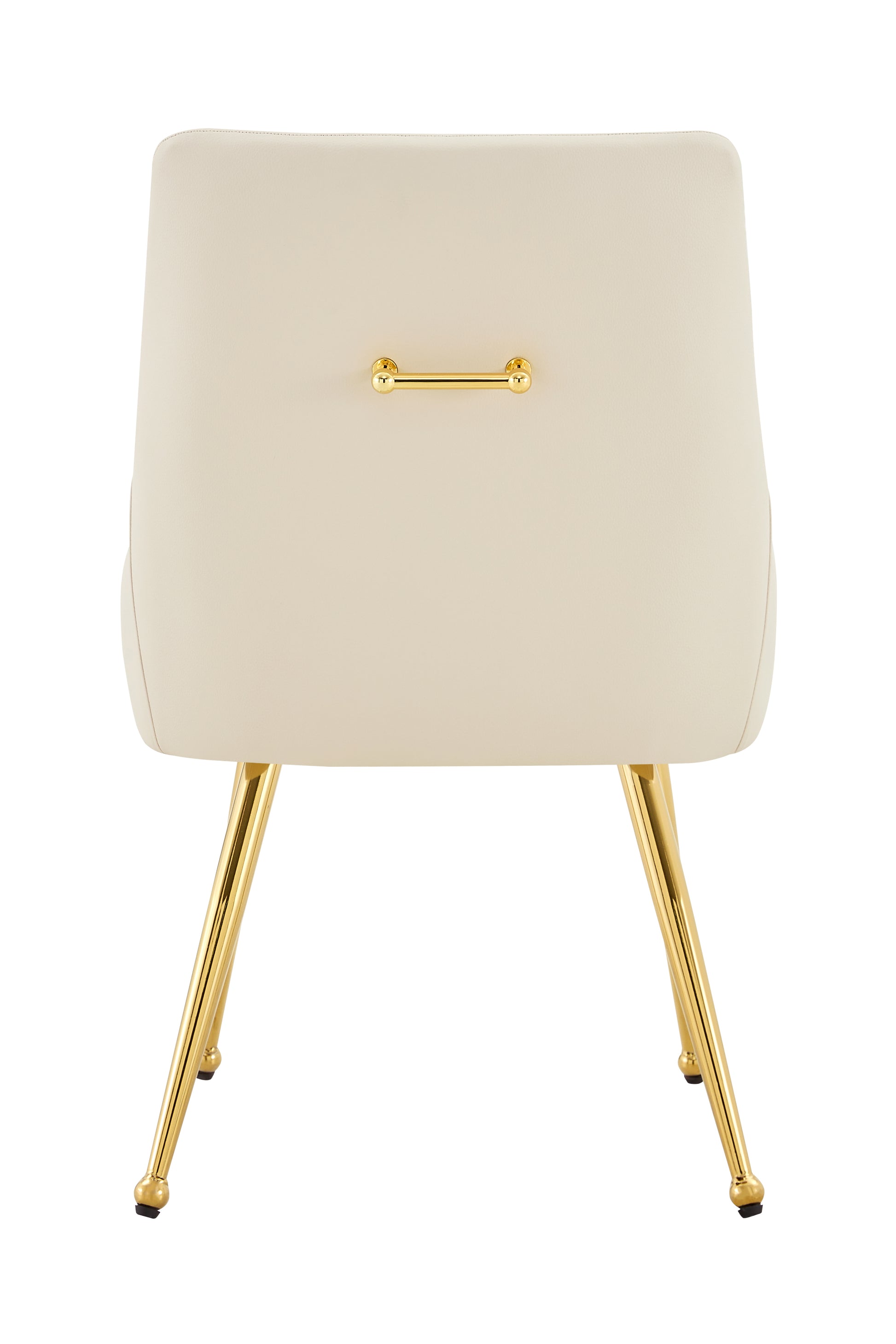 Leather Upholstered Modern Dining Chair with Diamond Tufted Button Back - Dining Room Negotiation Room Cafe Office Accent Chair (Off White, Set of 2) image 7