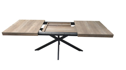 55.11"-70.86"Retro Rectangular Stretch Dining Table, Grey Carole Top With Same Color Embossed Center Plate,With Storage Box,Suitable for dining rooms, kitchens, and living rooms,Grey image 7