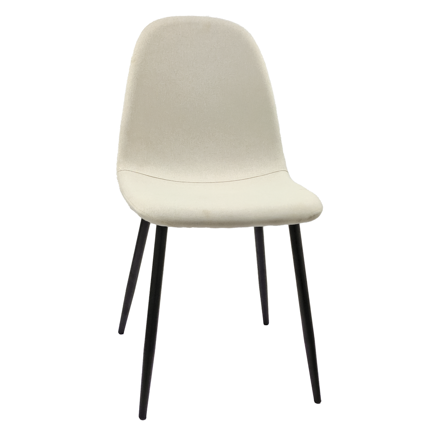 Dining Chairs Set of 4, Modern Accent Chairs with Linen Fabric Upholstered Seat, Spoon Shape Kitchen Chair with Black Metal Legs Dining Side Chairs for Dining Room Kitchen (Beige) image 11