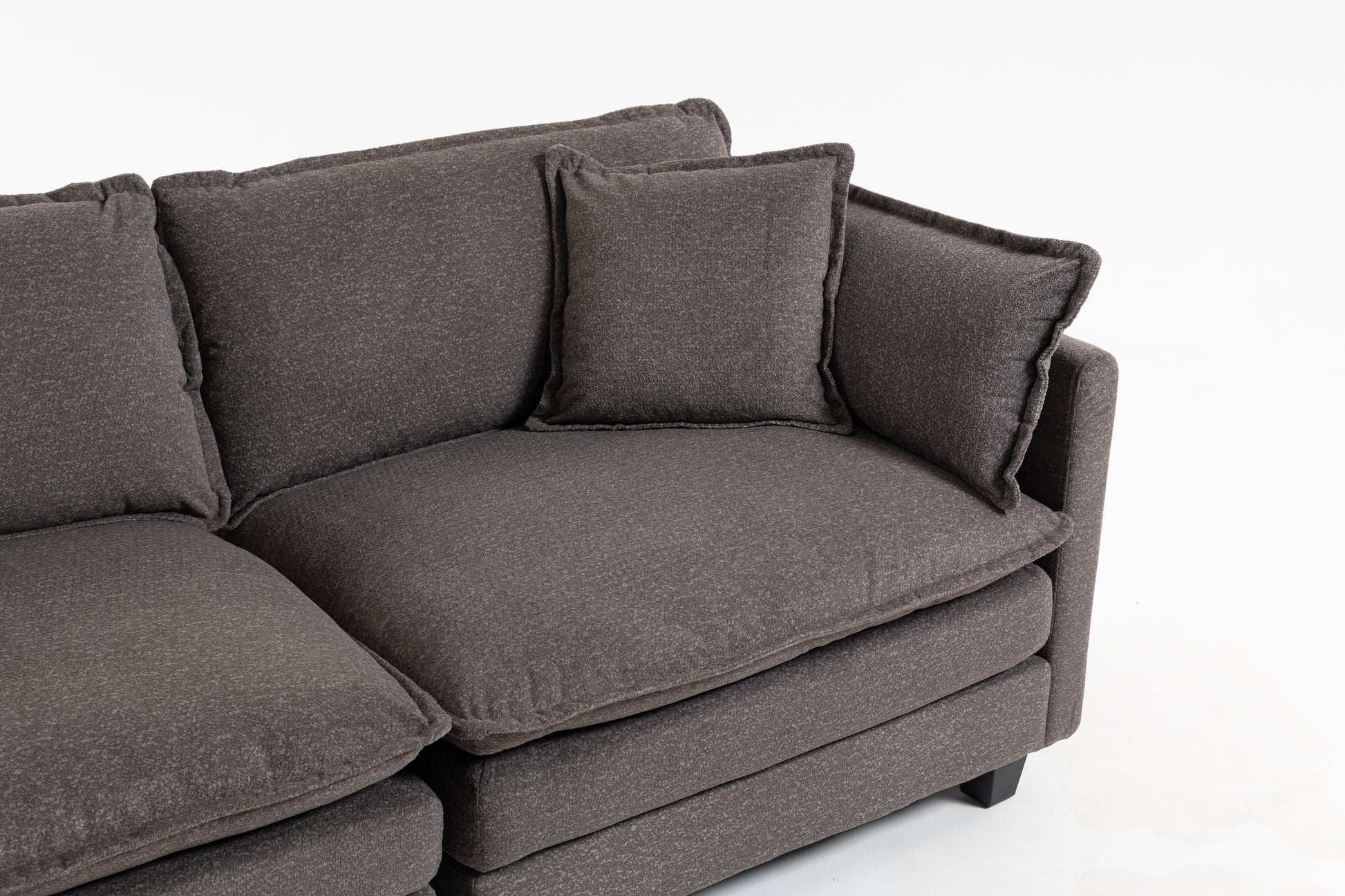 Modern 2seats 77.95"Sectional Sofa with Waist Pillows,2-seat Upholstered Symmetrical Sofa Furniture,Sleeper Sofa Couch with Chaise Lounge for Living Room,Apartment,3 Color image 12