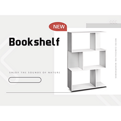 White three-layer simple household bookshelf