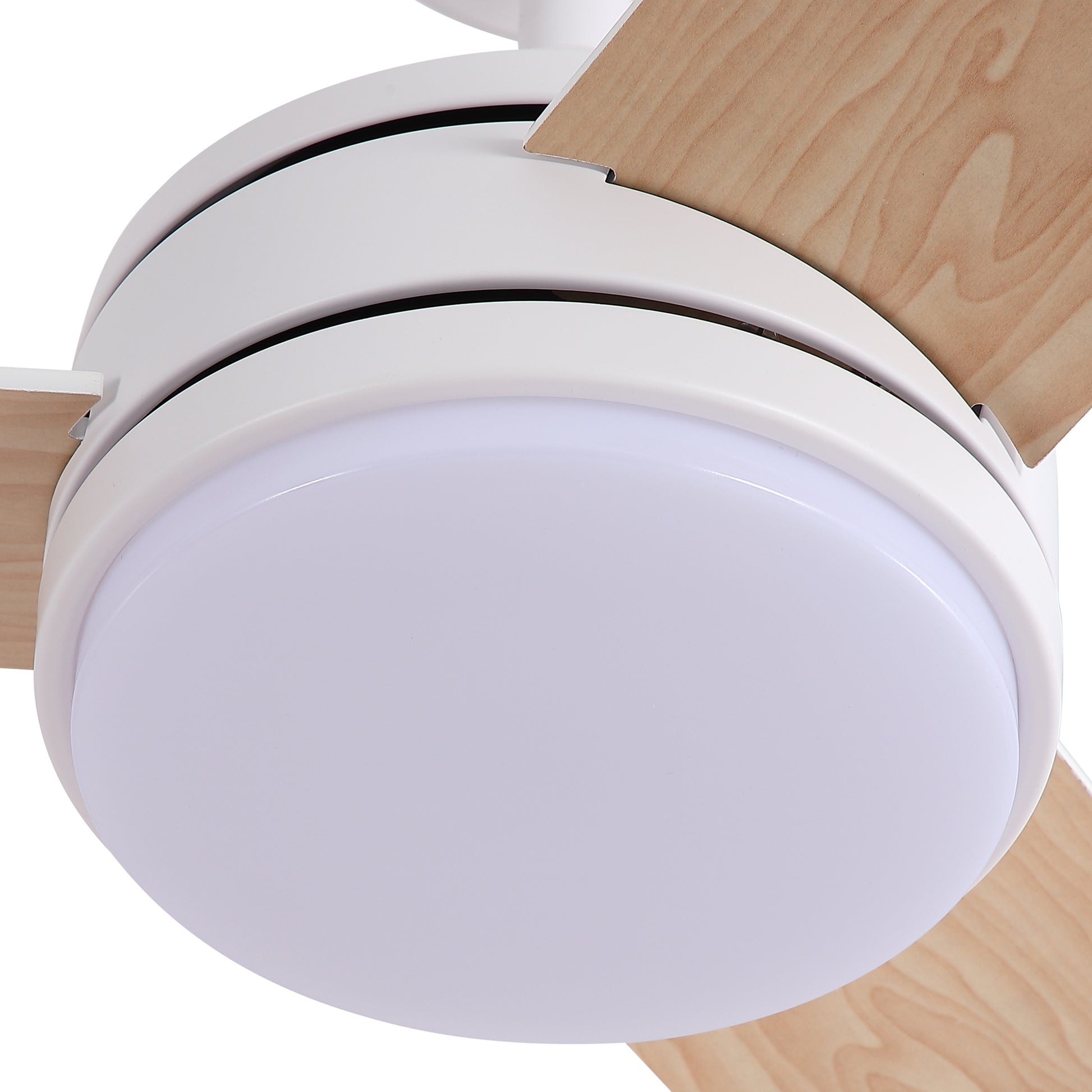 42 in. Indoor White Ceiling Fan with Intergrated LED Light Kit with Remote Control, 3 Plywood Blades and Work with Smart APP image 6