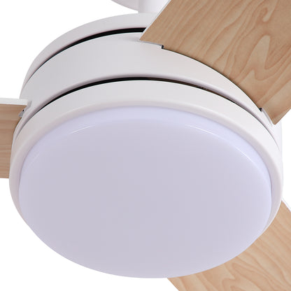 42 in. Indoor White Ceiling Fan with Intergrated LED Light Kit with Remote Control, 3 Plywood Blades and Work with Smart APP image 6