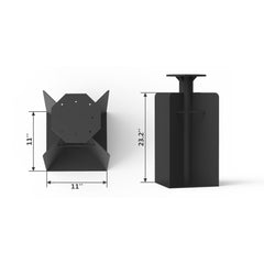 Patio Umbrella Base in Ground, Heavy-Duty Steel Construction for Stability, Supports up to 700LBS, 11" x 11" x 23.2"