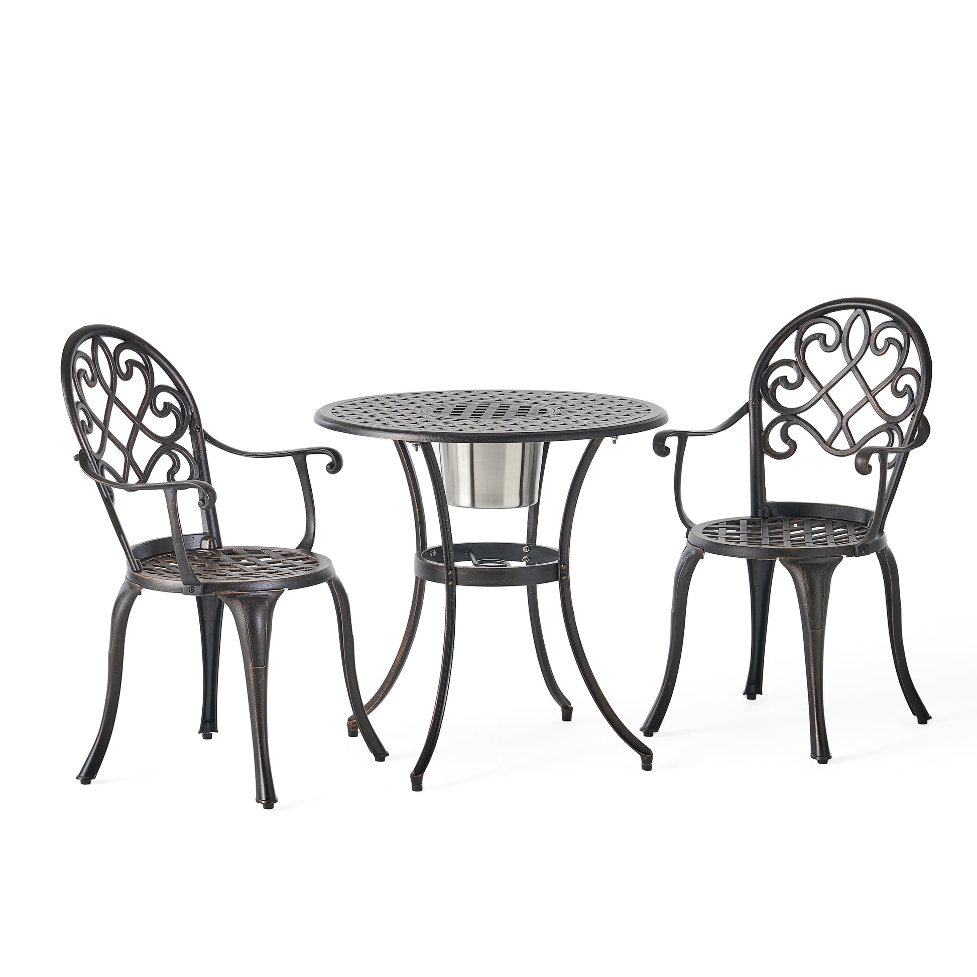 CAMDEN 3PC CAST BISTRO SET W ICE BUCKET image 2