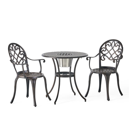 CAMDEN 3PC CAST BISTRO SET W ICE BUCKET image 2