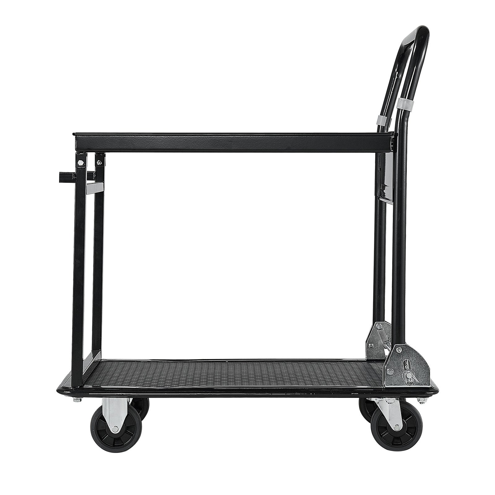 Foldable Push Cart Dolly, 700 lbs, Heavy Duty Platform Hand Truck with Wheels, High-Strength Steel, 2 Tier Moving Flatbed Cart, for Warehouse, Garage, Workshop, Office, 28.7 x 18.5 x 32.3 in image 12