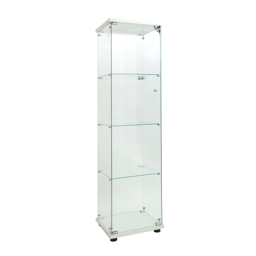 Tempered Glass Display Cabinet,Wine Cabinet,storage Cabinet,File Cabinet,with Battery-powered paipai light,Adjustable Floor Feet,Suitable for uneven ground,Can be placed anywhere,color:white image 10